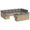 vidaXL Set canapele de grădină, 14 piese, cu perne, bej, poliratan