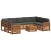 vidaXL Set de canapele de exterior 10 buc. Natural și Antracit