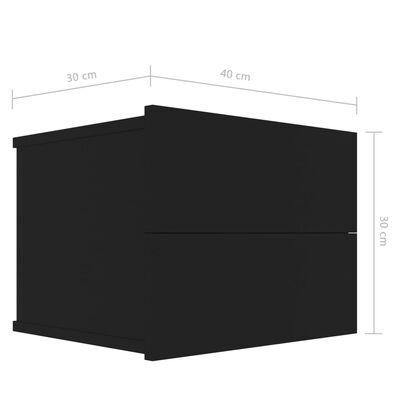 vidaXL Noptiere, 2 buc., negru, 40 x 30 x 30 cm, PAL