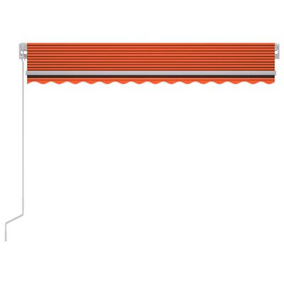 vidaXL Copertină retractabilă manual LED, portocaliu & maro 300x250 cm