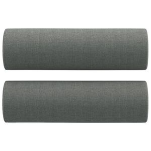 vidaXL Perne decorative, 2 buc., gri &icirc;nchis, &Oslash;15x50 cm, textil