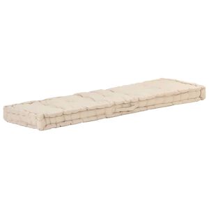 vidaXL Pernă podea canapea din paleți, bej, 120 x 40 x 7 cm, bumbac