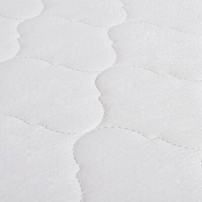 vidaXL Pat cu saltea spumă memorie, alb, 90x200 cm, piele ecologică