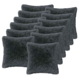 vidaXL Pernă cu pernă HEERLEN 12 buc. Antracit Fleece PV