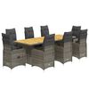 vidaXL Set bistro de grădină cu perne, 9 piese, gri, poliratan