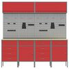 vidaXL Set de dulapuri de lucru cu sertar cu depozitare 10 pcs Roșu