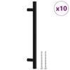 vidaXL M&acirc;nere de dulap, 10 buc., negru, distanță &icirc;ntre găuri 160 mm lungime totală 224 mm, oțel inoxidabil