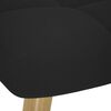 vidaXL Scaun balansoar cu taburet, Negru, material textil