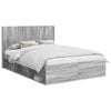 vidaXL Cadru de pat cu depozitare și tăblie Sonoma gri 120 x 190 cm
