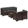 vidaXL Sofa de grădină cu 5 locuri cu perne aspect rattan PP Maro