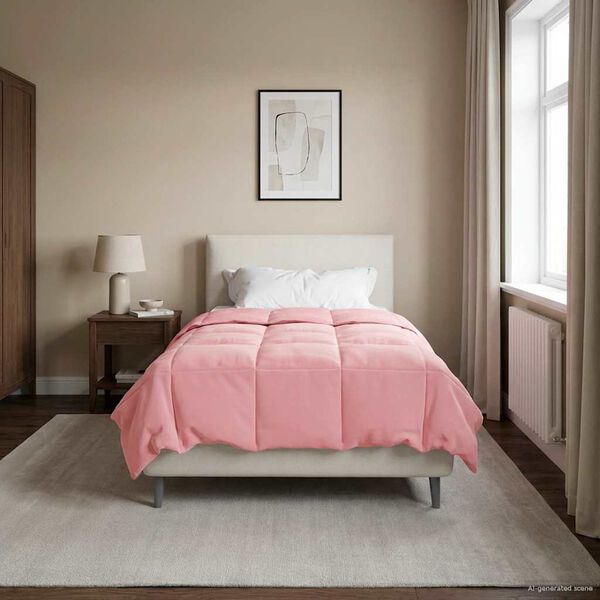 vidaXL Duvet de iarnă Patos Roz 140 x 220 cm Microfibră