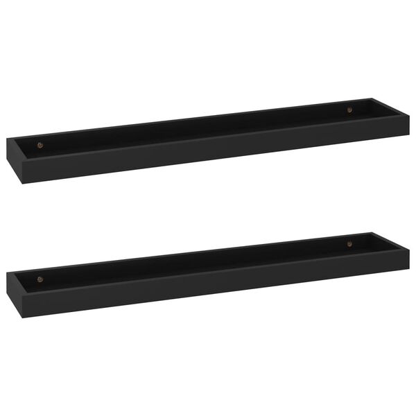 vidaXL Rafturi de perete Loggia, 2 buc., negru, 80x15x4 cm, MDF