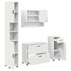 vidaXL Set de mobilier pentru baie 4 pcs Alb Lemn aranjat și metal