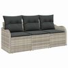 vidaXL Set de canapele pentru grădină 3 buc. Gri deschis Rattan poli