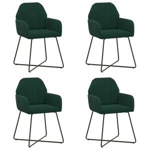 vidaXL Scaune de dining 4 buc. Catifea Verde &icirc;nchis 55 x 50 x 84 cm