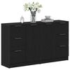 vidaXL Sideboard cu sertar Stejar Negru 180 x 30 x 70 cm Lemn compozit
