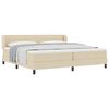 vidaXL Pat cu arcuri cu saltea cu headboard Crem 200 x 200 cm țesătură