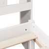 vidaXL Pat cu bibliotecă fără saltea, alb, 75x190 cm, lemn masiv pin