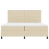 vidaXL Pat cu arcuri cu saltea cu headboard Crem 200 x 200 cm țesătură