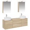vidaXL Set de mobilier pentru baie 5 pcs Stejar Sonoma