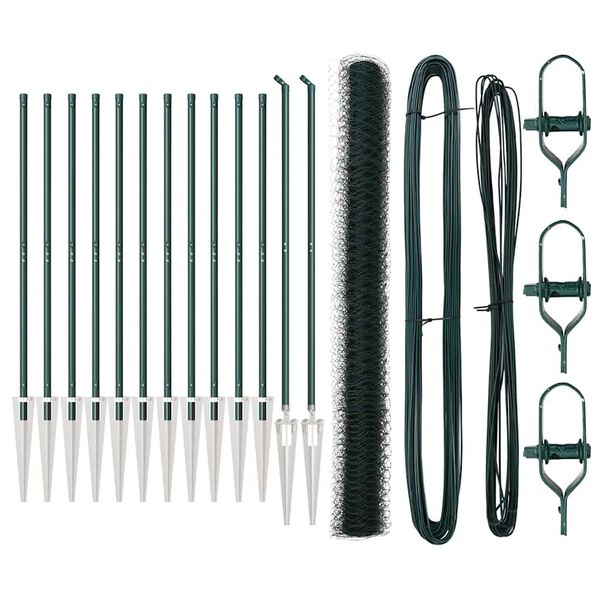 vidaXL St&acirc;lp de gard. Verde 25 x 1,5 m (plasare 36 mm) Oțel