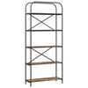 vidaXL Raft pentru cărți 5 niveluri 80 x 30 x 183 cm Lemn prelucrat
