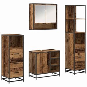 vidaXL Set de mobilier pentru baie 4 buc. Lemn Vechi 65 x 33 x 60 cm