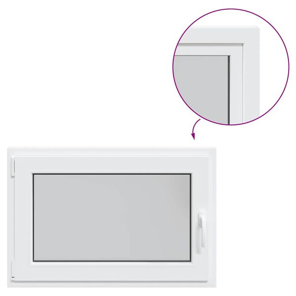 vidaXL Fereastră de subsol „RISOR” 90x70 cm oscilo-batantă DIN stânga, albă