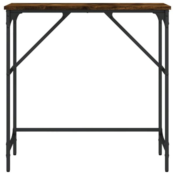 vidaXL Măsuță consolă, stejar fumuriu, 75x32x75 cm, lemn prelucrat