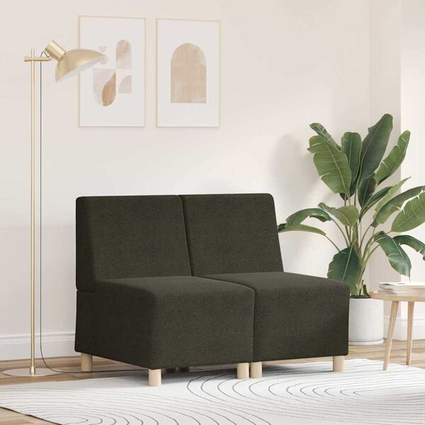 vidaXL Unitate Sofa Modulară Fără Brațe 2 pcs Verde 55 x 74 x 82 cm