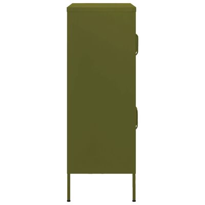 vidaXL Dulap de depozitare, verde măsliniu, 80x35x101,5 cm, oțel