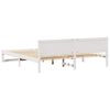 vidaXL Cadru de pat cu headboard Alb 200 x 200 cm Lemn de pin masiv