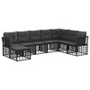 vidaXL Set de canapele de exterior Negru Poliester