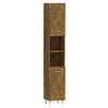 vidaXL Dulap de baie, stejar fumuriu, 30x30x179 cm, lemn prelucrat