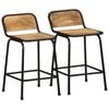 vidaXL Scaune de bar 2 buc 46x35,5x70 cm Lemn masiv Mango brut