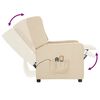 vidaXL Fotoliu de masaj electric rabatabil, crem, textil
