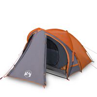 vidaXL Cort camping 2 persoane gri/portocaliu 320x140x120cm tafta 185T