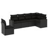 vidaXL Set mobilier de grădină cu perne, 6 piese, negru, poliratan