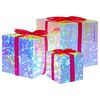 vidaXL Cutie cadou cu LED, prismatică și irizantă 3 buc. Multicolour