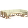 vidaXL Set de canapele de exterior cu pernă 9 pcs Alb și crem