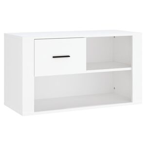 vidaXL Pantofar, alb, 80x35x45 cm, lemn compozit