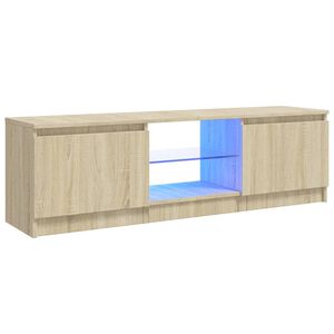 vidaXL Comodă TV cu lumini LED, stejar sonoma, 120x30x36 cm