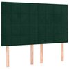 vidaXL Pat box spring cu saltea, verde &icirc;nchis, 140x200 cm, catifea