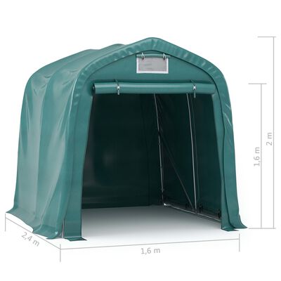 vidaXL Cort de garaj, verde, 1,6 x 2,4 m, PVC