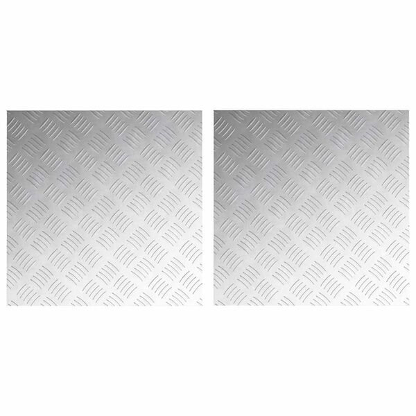 vidaXL Trepte Pătrat 2 pcs Argintiu 50 x 50 cm Aluminiu