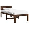 vidaXL Cadru de pat single cu tablie ROSTOCK Maro &icirc;nchis 90 x 200 cm