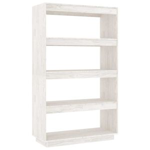 vidaXL Bibliotecă/Separator cameră alb 80x35x135 cm, lemn masiv de pin