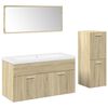 vidaXL Set mobilier de baie, 4 piese, stejar sonoma, lemn prelucrat