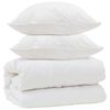 vidaXL Duvet cu perne cu pernă 3 buc. Alb Microfibră
