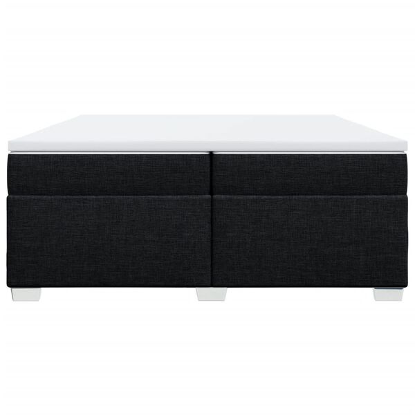 vidaXL Pat box spring cu saltea, negru, 200x200 cm, textil